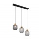 Trio-R30563032 - Calimero - Black 3 Light over Island Fitting with Natural Wood