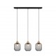 Trio-R30563032 - Calimero - Black 3 Light over Island Fitting with Natural Wood