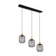 Trio-R30563032 - Calimero - Black 3 Light over Island Fitting with Natural Wood