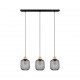 Trio-R30563032 - Calimero - Black 3 Light over Island Fitting with Natural Wood