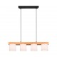 - Cameron - Matt Black & Wooden over Island Fitting with White Shade Trio-R30654001 - Cameron - Matt Black & Wooden over Island Fitting with White Shade