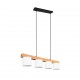 - Cameron - Matt Black & Wooden over Island Fitting with White Shade Trio-R30654001 - Cameron - Matt Black & Wooden over Island Fitting with White Shade