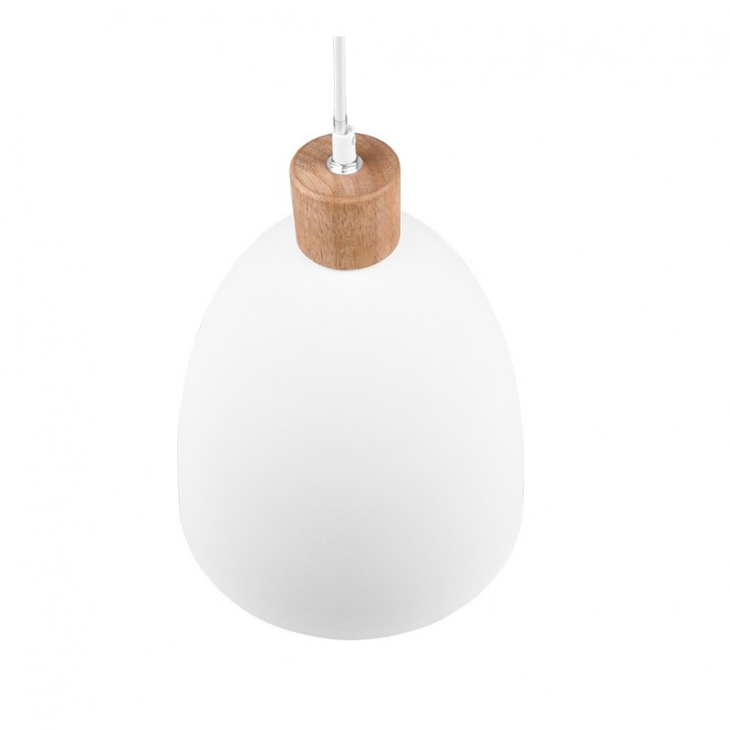 - Jagger - Matt White & Wooden Pendant Ø 25 cm Trio-R30681031 - Jagger - Matt White & Wooden Pendant Ø 25 cm