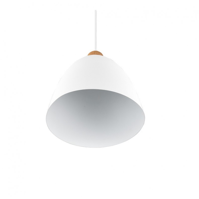 - Jagger - Matt White & Wooden Pendant Ø 25 cm Trio-R30681031 - Jagger - Matt White & Wooden Pendant Ø 25 cm