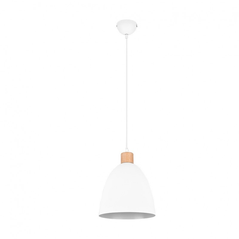 - Jagger - Matt White & Wooden Pendant Ø 25 cm Trio-R30681031 - Jagger - Matt White & Wooden Pendant Ø 25 cm