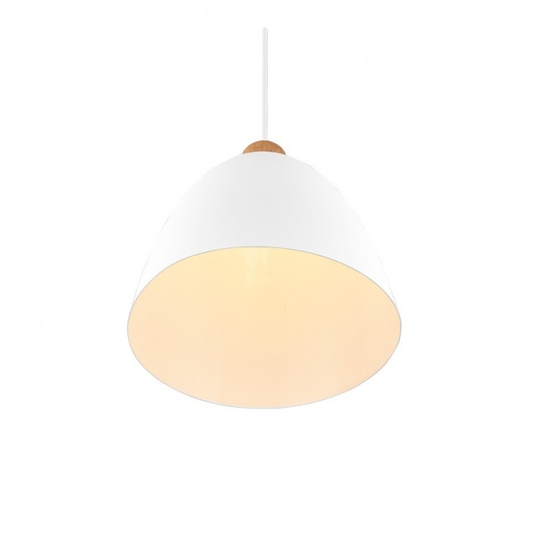 - Jagger - Matt White & Wooden Pendant Ø 25 cm Trio-R30681031 - Jagger - Matt White & Wooden Pendant Ø 25 cm