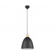 - Jagger - Matt Black & Wooden Pendant Ø 25 cm Trio-R30681032 - Jagger - Matt Black & Wooden Pendant Ø 25 cm