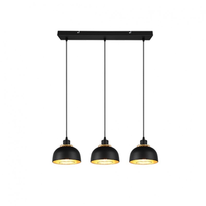 - Punch - Black & Gold 3 Light over Island Fitting Trio-R30813032 - Punch - Black & Gold 3 Light over Island Fitting