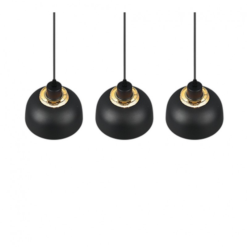 - Punch - Black & Gold 3 Light over Island Fitting Trio-R30813032 - Punch - Black & Gold 3 Light over Island Fitting