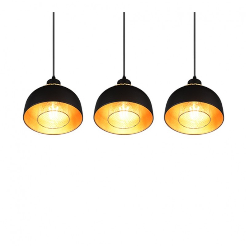 - Punch - Black & Gold 3 Light over Island Fitting Trio-R30813032 - Punch - Black & Gold 3 Light over Island Fitting