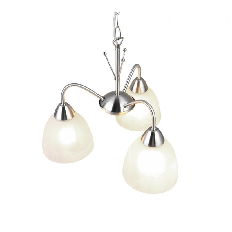 - Dobby - Matt Nickel 3 Light Centre Fitting with Alabaster Glass Trio-R31053007 - Dobby - Matt Nickel 3 Light Centre Fitting with Alabaster Glass