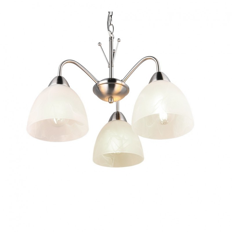 - Dobby - Matt Nickel 3 Light Centre Fitting with Alabaster Glass Trio-R31053007 - Dobby - Matt Nickel 3 Light Centre Fitting with Alabaster Glass