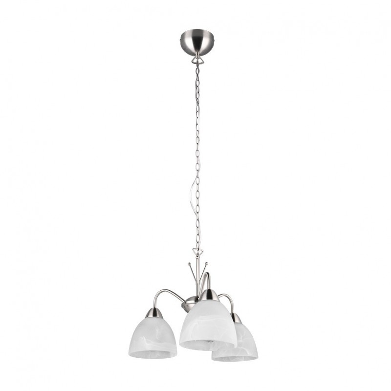 - Dobby - Matt Nickel 3 Light Centre Fitting with Alabaster Glass Trio-R31053007 - Dobby - Matt Nickel 3 Light Centre Fitting with Alabaster Glass