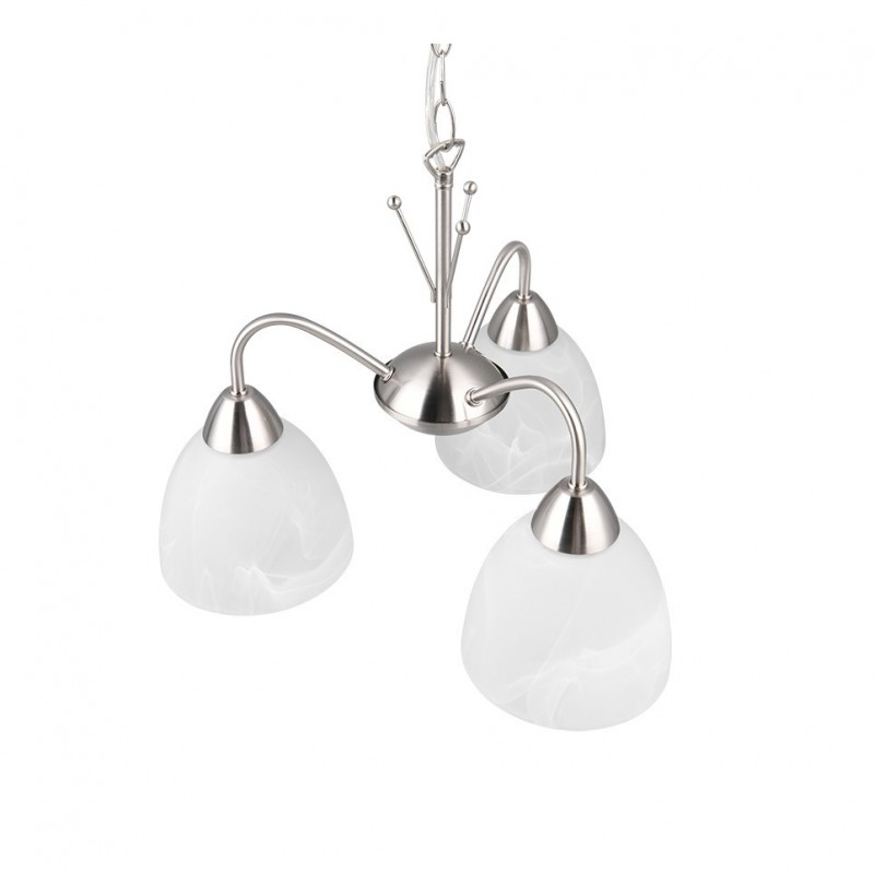 - Dobby - Matt Nickel 3 Light Centre Fitting with Alabaster Glass Trio-R31053007 - Dobby - Matt Nickel 3 Light Centre Fitting with Alabaster Glass