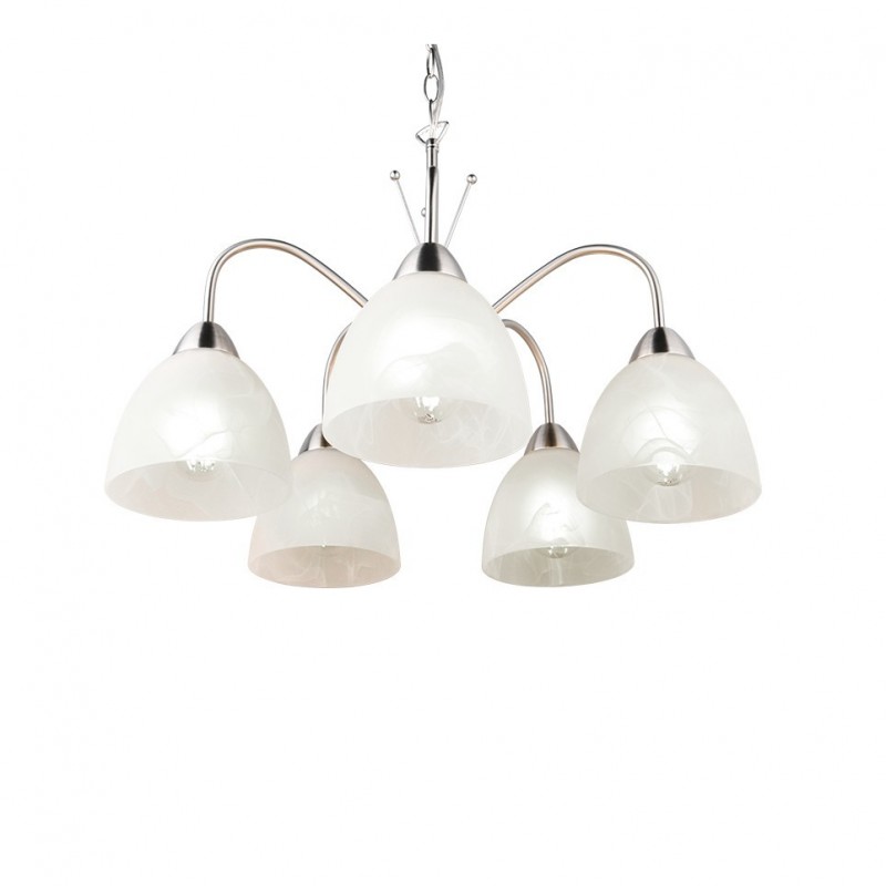 - Dobby - Matt Nickel 5 Light Centre Fitting with Alabaster Glass Trio-R31055007 - Dobby - Matt Nickel 5 Light Centre Fitting with Alabaster Glass
