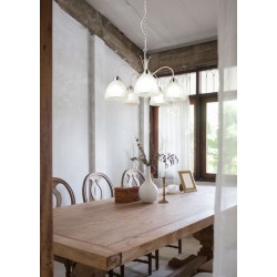 Dobby - Matt Nickel 5 Light Centre Fitting with Alabaster Glass Dobby - Matt Nickel 5 Light Centre Fitting with Alabaster Glass