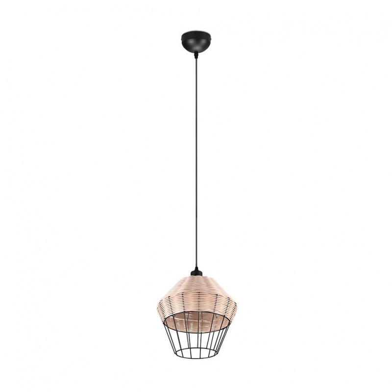 - Borka - Black Pendant with Rattan Shade ∅ 30 cm Trio-R31261936 - Borka - Black Pendant with Rattan Shade ∅ 30 cm