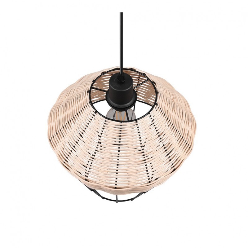- Borka - Black Pendant with Rattan Shade ∅ 30 cm Trio-R31261936 - Borka - Black Pendant with Rattan Shade ∅ 30 cm