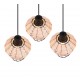 - Borka - Black 3 Light Cluster Pendant with Rattan Shade Trio-R31263336 - Borka - Black 3 Light Cluster Pendant with Rattan Shade