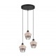 - Borka - Black 3 Light Cluster Pendant with Rattan Shade Trio-R31263336 - Borka - Black 3 Light Cluster Pendant with Rattan Shade