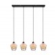 - Borka - Black 4 Light over Island Fitting with Rattan Shade Trio-R31264036 - Borka - Black 4 Light over Island Fitting with Rattan Shade