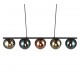 Trio-R31305017 - Sheldon - Black 5 light over Island Fitting with Multicolour Glasses