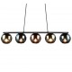 Trio-R31305017 - Sheldon - Black 5 light over Island Fitting with Multicolour Glasses