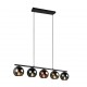 Trio-R31305017 - Sheldon - Black 5 light over Island Fitting with Multicolour Glasses