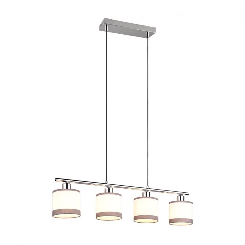 Kitchen Lights - Davos - Chrome 4 Light over Island Fitting with White Shade Trio-R31554006 - Davos - Chrome 4 Light over Island Fitting with White Shade