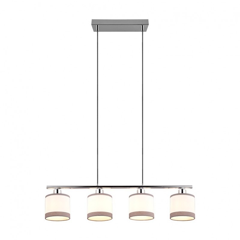 Kitchen Lights - Davos - Chrome 4 Light over Island Fitting with White Shade Trio-R31554006 - Davos - Chrome 4 Light over Island Fitting with White Shade