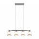 Kitchen Lights - Davos - Chrome 4 Light over Island Fitting with White Shade Trio-R31554006 - Davos - Chrome 4 Light over Island Fitting with White Shade
