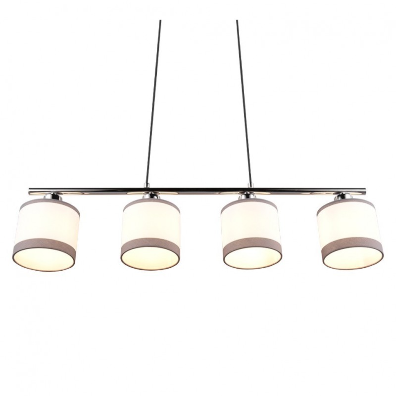 Kitchen Lights - Davos - Chrome 4 Light over Island Fitting with White Shade Trio-R31554006 - Davos - Chrome 4 Light over Island Fitting with White Shade