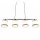 Kitchen Lights - Davos - Chrome 4 Light over Island Fitting with White Shade Trio-R31554006 - Davos - Chrome 4 Light over Island Fitting with White Shade