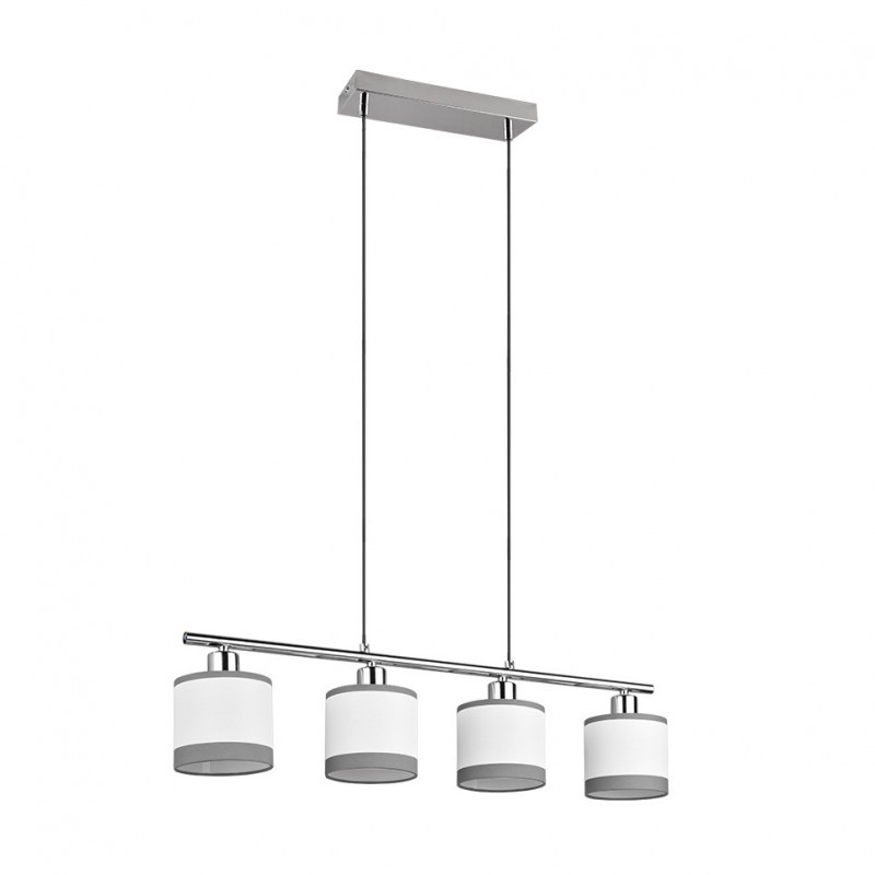 Kitchen Lights - Davos - Chrome 4 Light over Island Fitting with White Shade Trio-R31554006 - Davos - Chrome 4 Light over Island Fitting with White Shade