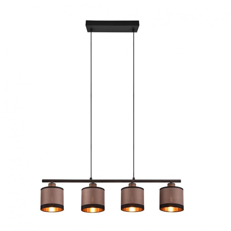 Trio-R31554041 - Davos - Black 4 Light over Island Fitting with Taupe Shade