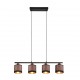 Trio-R31554041 - Davos - Black 4 Light over Island Fitting with Taupe Shade