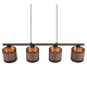 Trio-R31554041 - Davos - Black 4 Light over Island Fitting with Taupe Shade