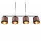 Trio-R31554041 - Davos - Black 4 Light over Island Fitting with Taupe Shade