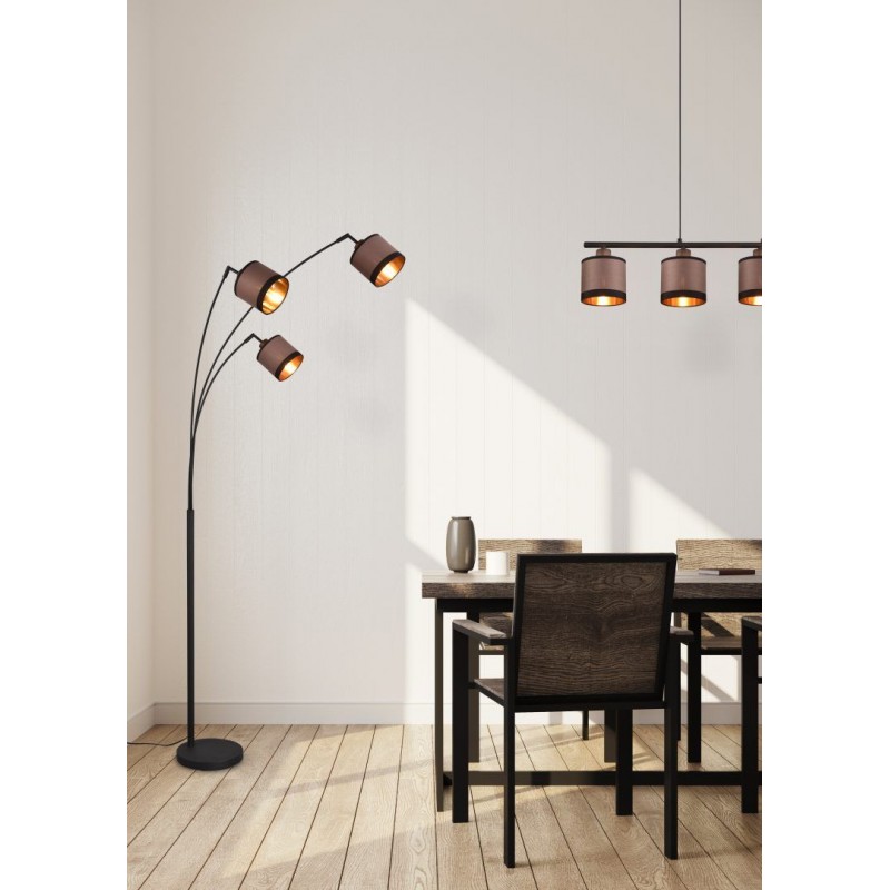 Trio-R31554041 - Davos - Black 4 Light over Island Fitting with Taupe Shade