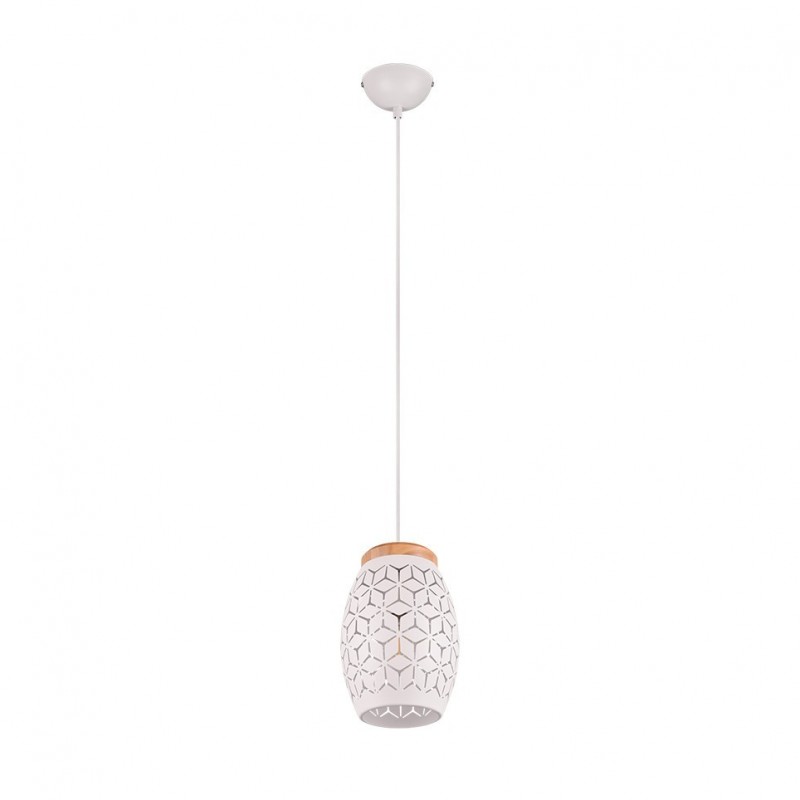 - Bidar - White Pendant with Wood Accent Trio-R31571031 - Bidar - White Pendant with Wood Accent