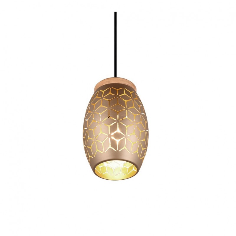 - Bidar - Coffee Pendant with Wood Accent Trio-R31571065 - Bidar - Coffee Pendant with Wood Accent