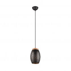 Bidar - Black Pendant with Gold & Wood Accent Bidar - Black Pendant with Gold & Wood Accent