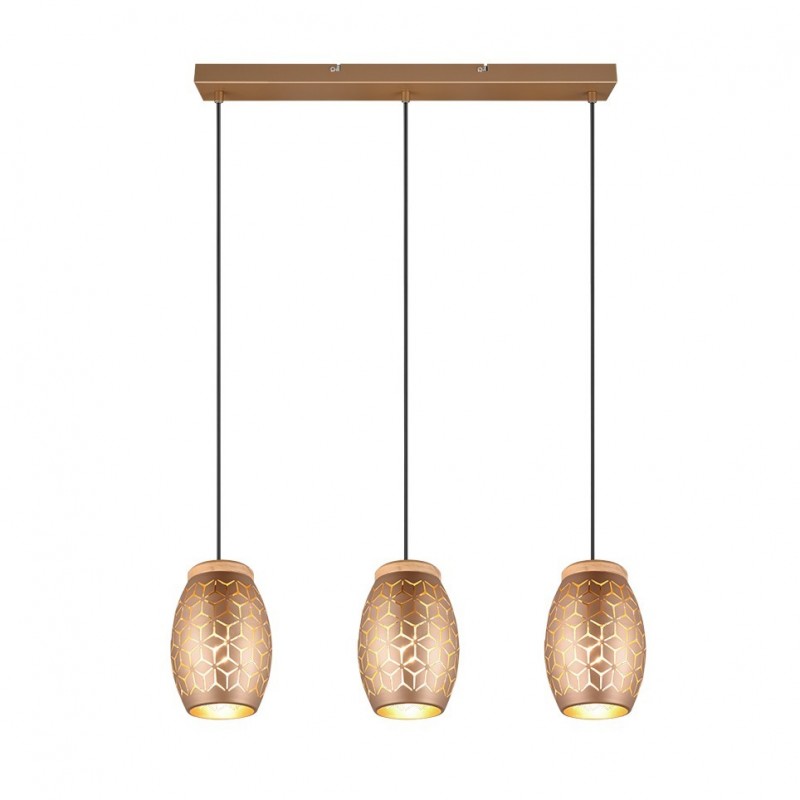 - Bidar - Coffee 3 Light over Island Fitting with Wood Accent Trio-R31573065 - Bidar - Coffee 3 Light over Island Fitting with Wood Accent