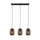 - Bidar - Black 3 Light over Island Fitting with Gold & Wood Accent Trio-R31573080 - Bidar - Black 3 Light over Island Fitting with Gold & Wood Accent