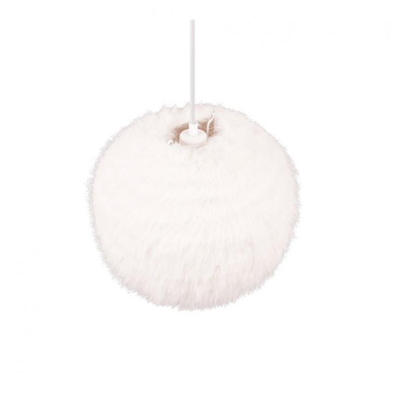 - Furry - White Pendant with White Synthetic Plush Ø 35 cm Trio-R31581001 - Furry - White Pendant with White Synthetic Plush Ø 35 cm