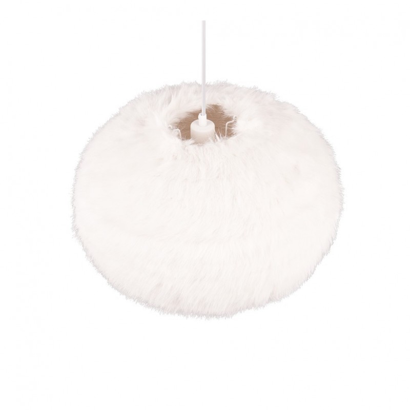 Ceiling Lights - Furry - White Pendant with White Synthetic Plush Ø 50 cm Trio-R31581901 - Furry - White Pendant with White Synthetic Plush Ø 50 cm