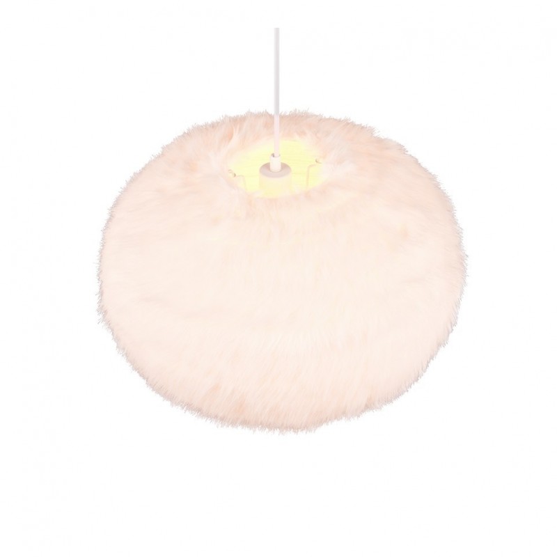 Ceiling Lights - Furry - White Pendant with White Synthetic Plush Ø 50 cm Trio-R31581901 - Furry - White Pendant with White Synthetic Plush Ø 50 cm