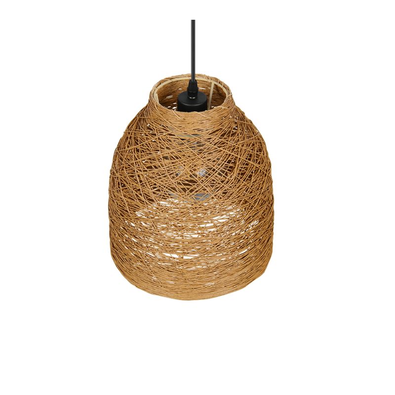Trio-R31731026 - Joeline - Matt Black Pendant with Paper Yarn Shade