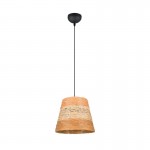 Joeline - Matt Black Pendant with Paper Yarn Shade