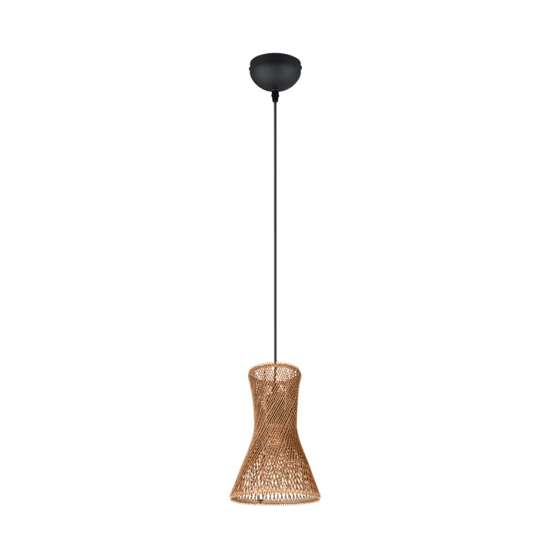 - Bijou - Matt Black Pendant with Paper Yarn Shade Trio-R31831026 - Bijou - Matt Black Pendant with Paper Yarn Shade